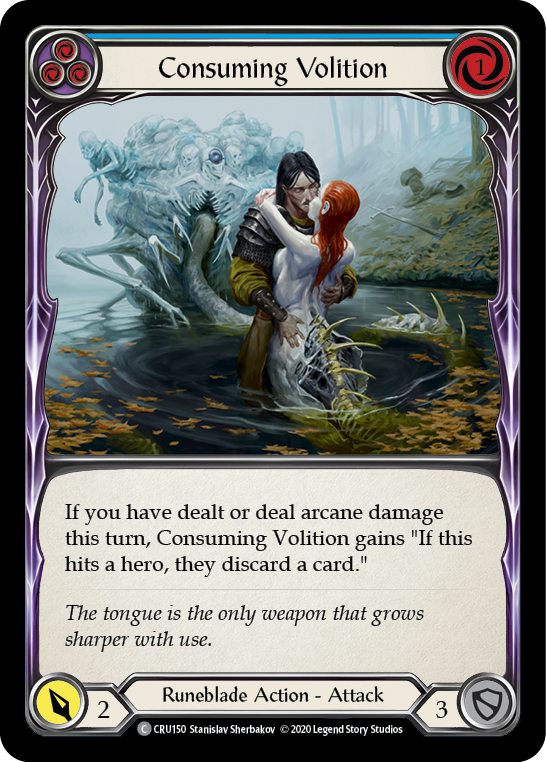 Consuming Volition (Blue) [CRU150] (Crucible of War)  1st Edition Rainbow Foil | Good Games Morley