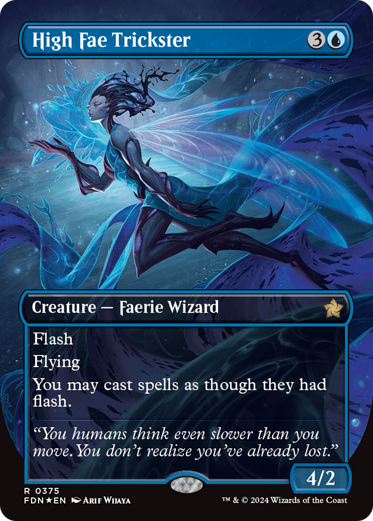 High Fae Trickster (Borderless) (Mana Foil) [Foundations] | Good Games Morley
