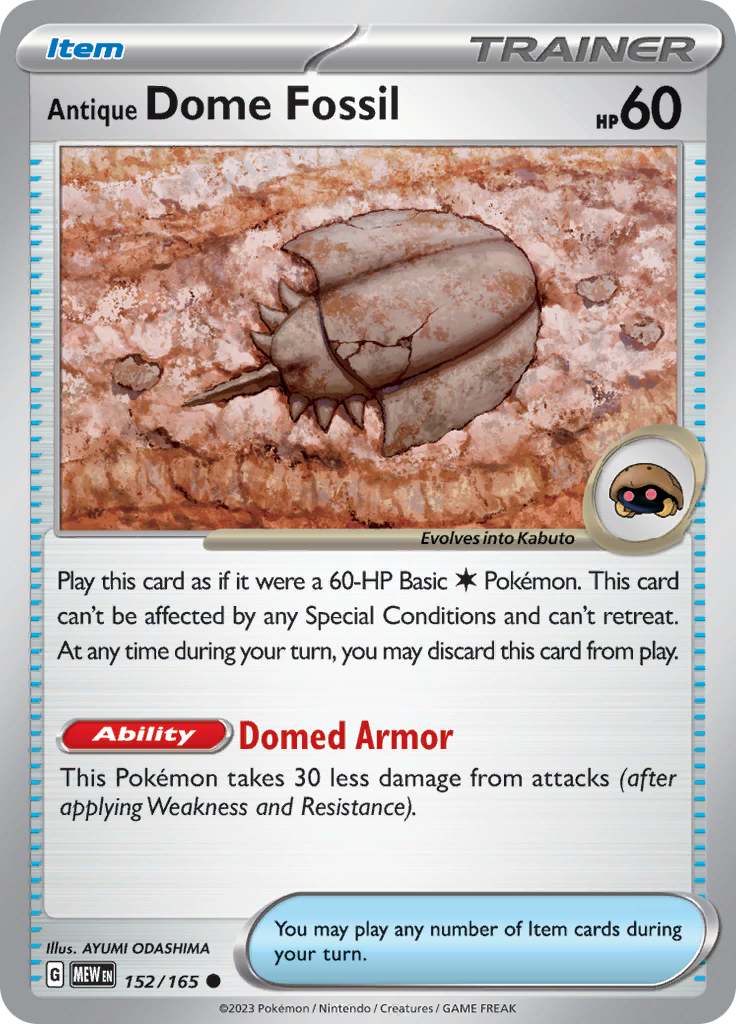 Antique Dome Fossil (152/165) [Scarlet & Violet 151] | Good Games Morley