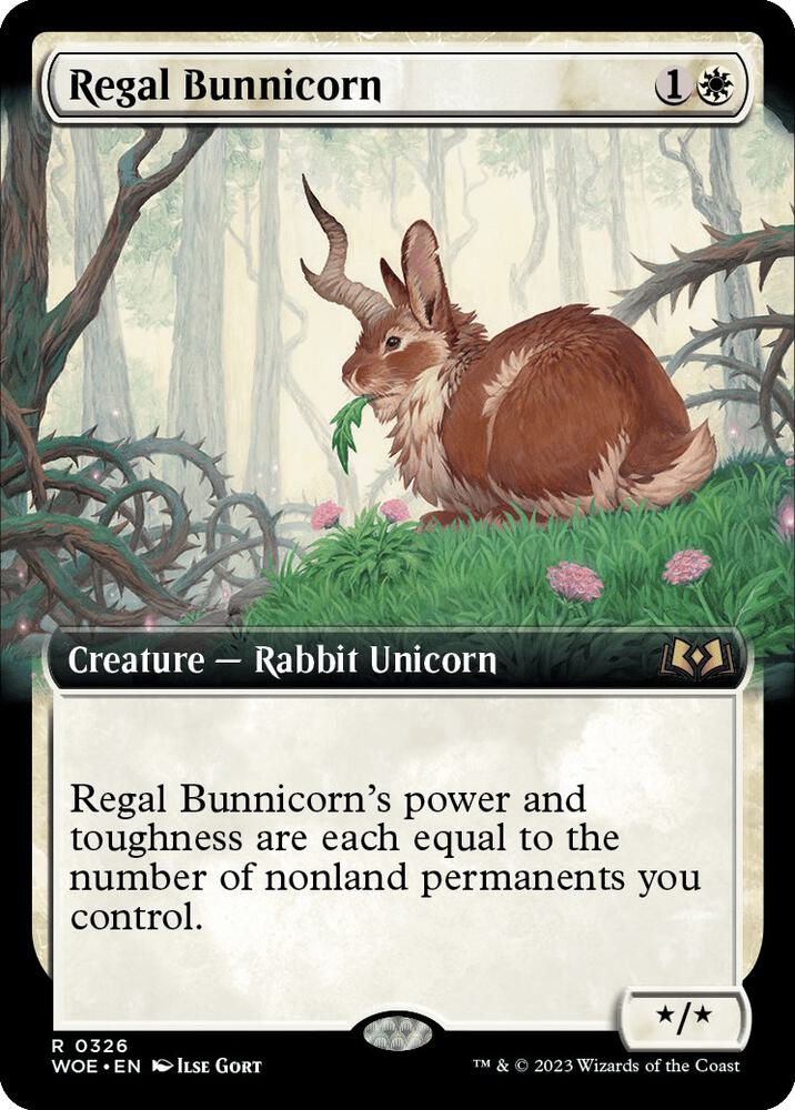 Regal Bunnicorn 326 (Wilds of Eldraine)  - Extended Art | Good Games Morley