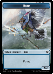 Bird (011) // Fish Double-Sided Token [Bloomburrow Commander Tokens] | Good Games Morley