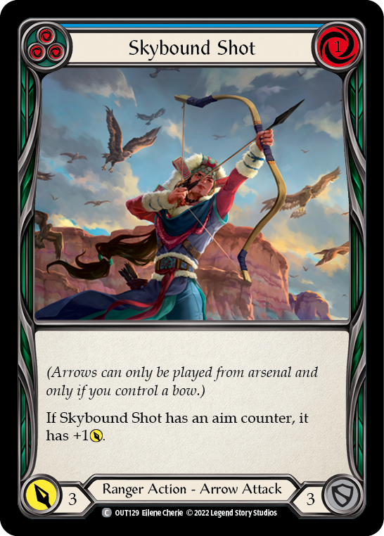 Skybound Shot (Blue) [OUT129] (Outsiders)  Rainbow Foil | Good Games Morley
