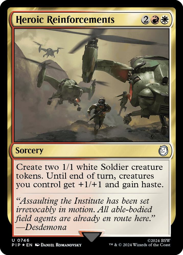 Heroic Reinforcements 746/326 (Universes Beyond: Fallout)  - Surge Foil | Good Games Morley