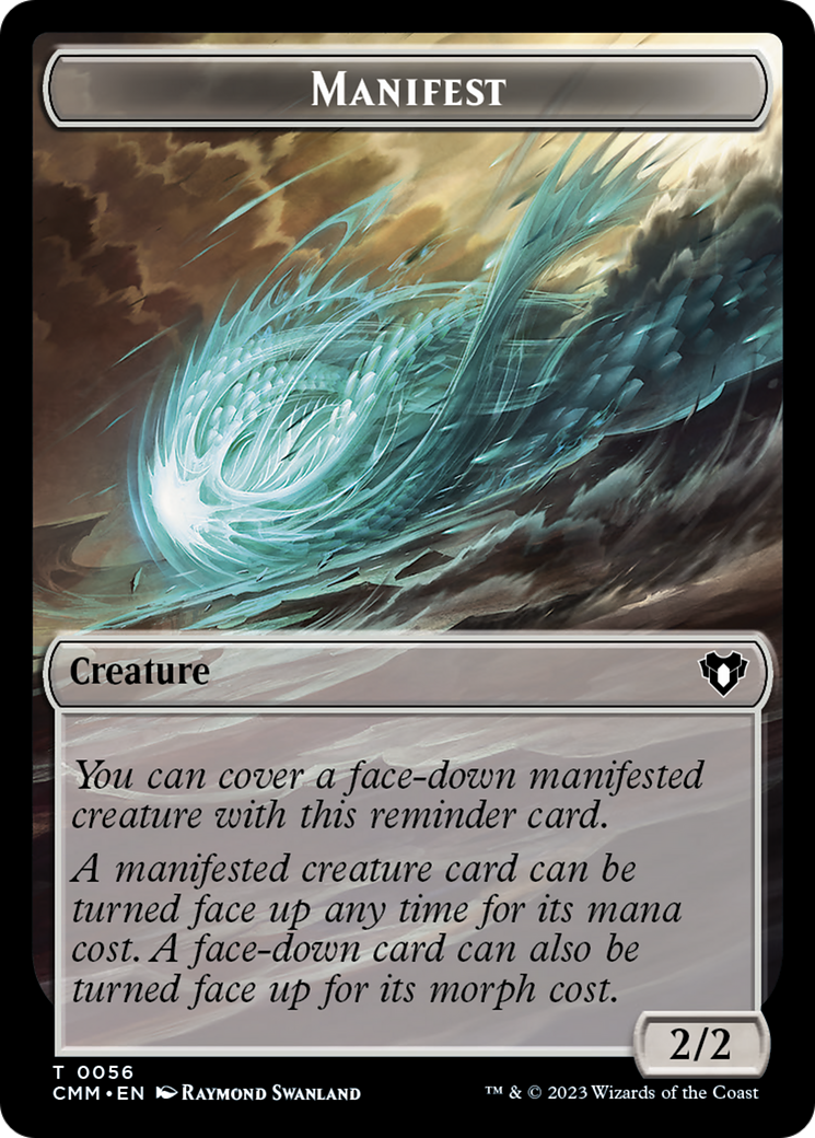 Manifest // Phyrexian Germ Double-Sided Token [Commander Masters Tokens] | Good Games Morley