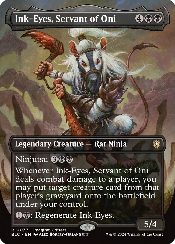 Ink-Eyes, Servant of Oni (Borderless) [Bloomburrow Commander] | Good Games Morley