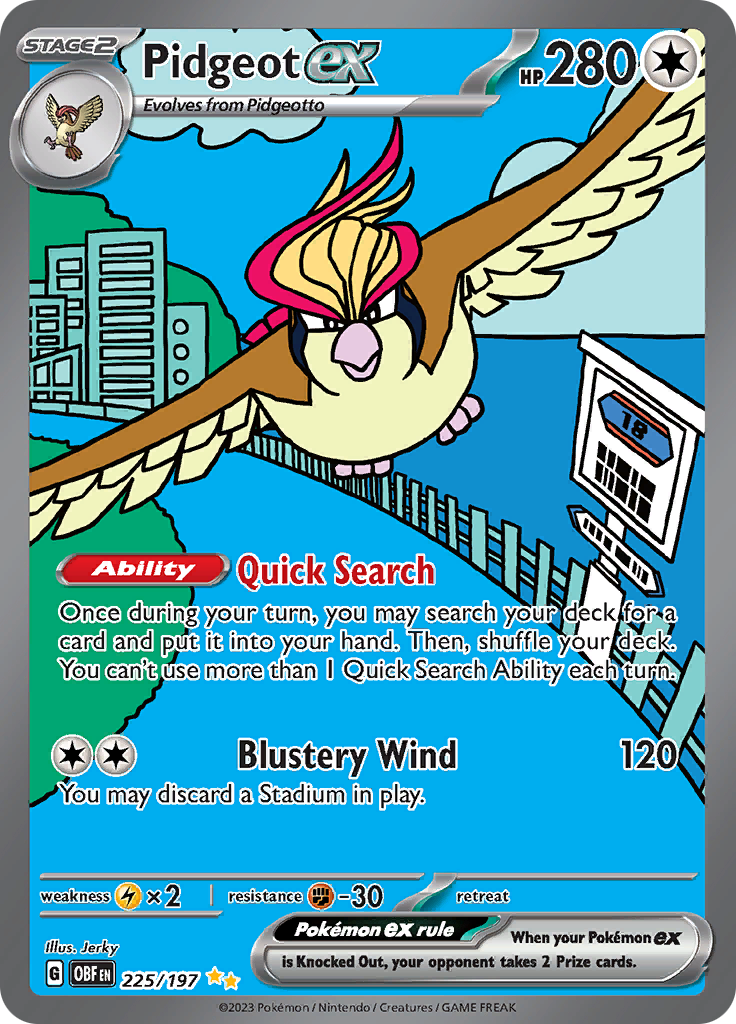Pidgeot ex (225/197) [Scarlet & Violet: Obsidian Flames] | Good Games Morley
