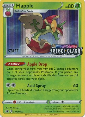 Flapple (SWSH022) (Staff Prerelease Promo) [Sword & Shield: Black Star Promos] | Good Games Morley
