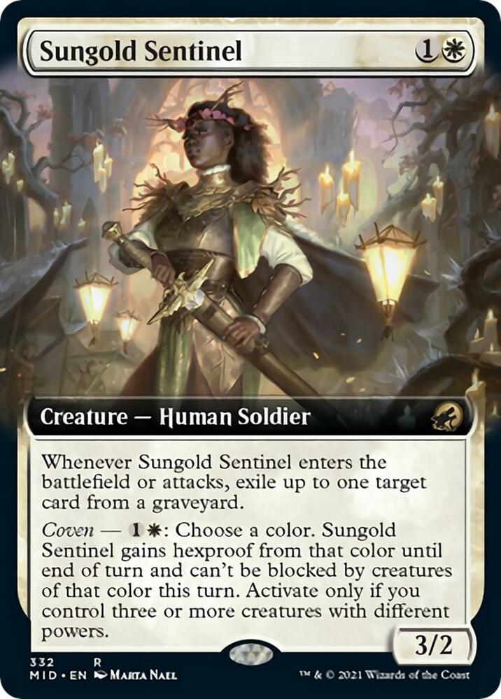 Sungold Sentinel Extended Art 332/277 (Innistrad: Midnight Hunt)  - Foil | Good Games Morley