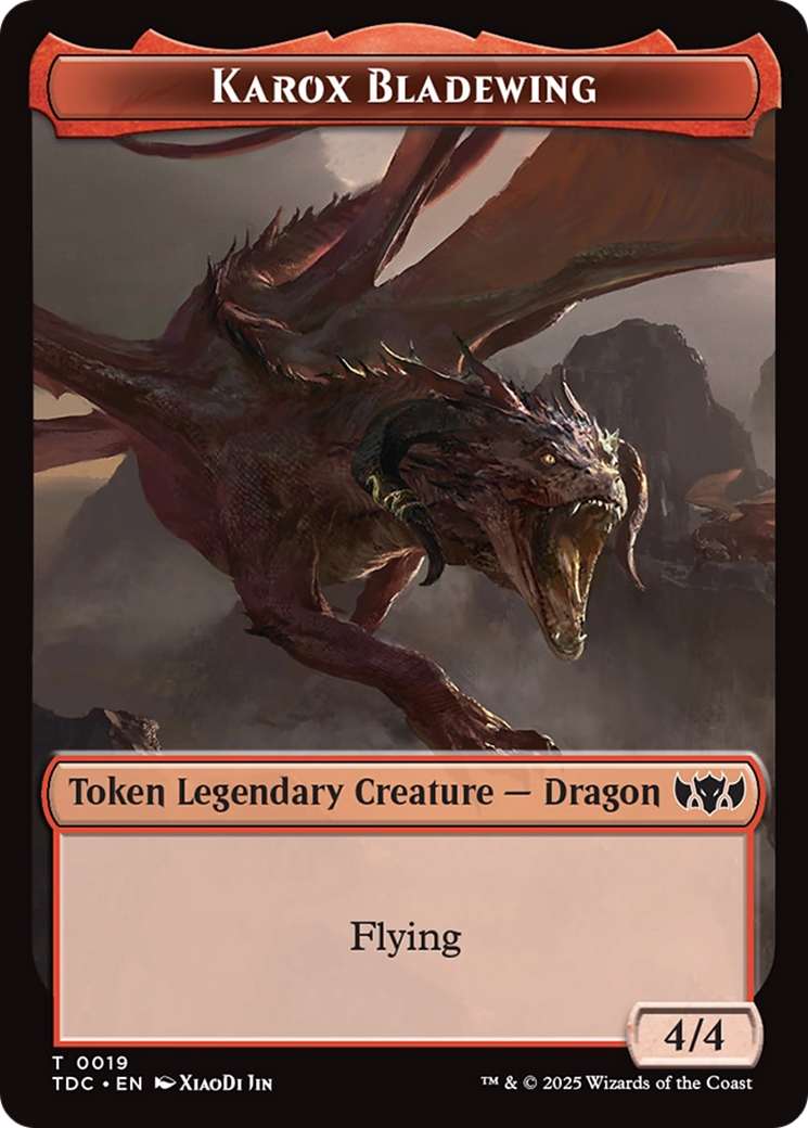 Karox Bladewing // Copy Double-Sided Token [Tarkir: Dragonstorm Commander Tokens] | Good Games Morley