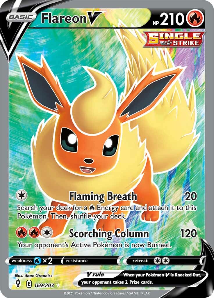 Flareon V (169/203) [Sword & Shield: Evolving Skies] | Good Games Morley