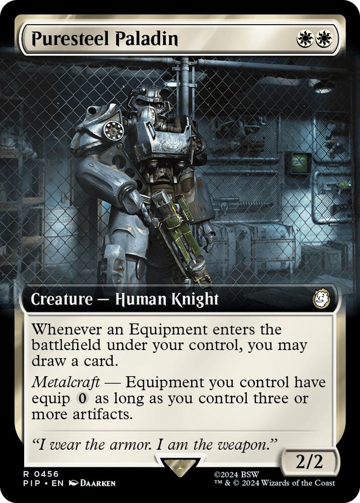 Puresteel Paladin 456/326 (Universes Beyond: Fallout)  - Extended Art Foil | Good Games Morley