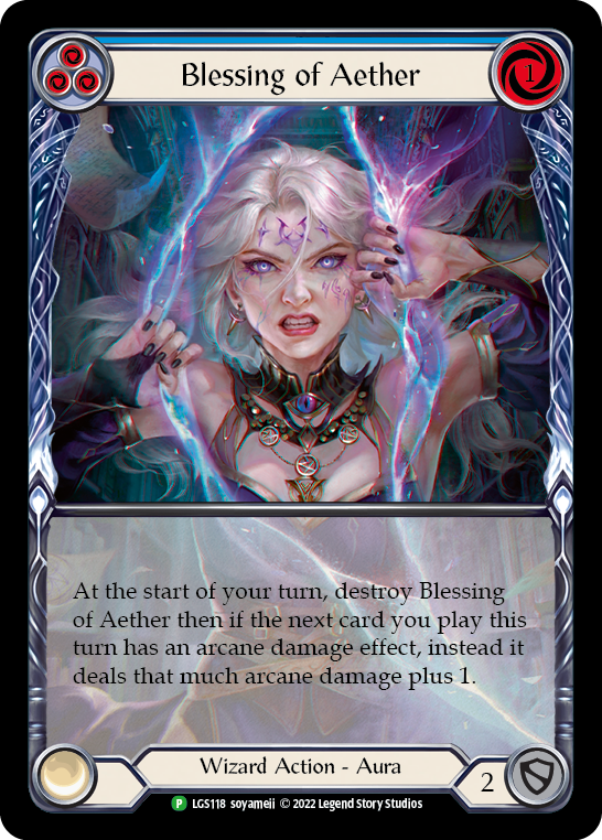Blessing of Aether (Blue) [LGS118] (Promo)  Rainbow Foil | Good Games Morley