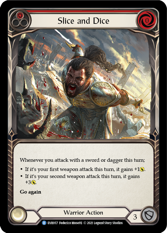 Slice and Dice (Red) [EVR057] (Everfest)  1st Edition Rainbow Foil | Good Games Morley