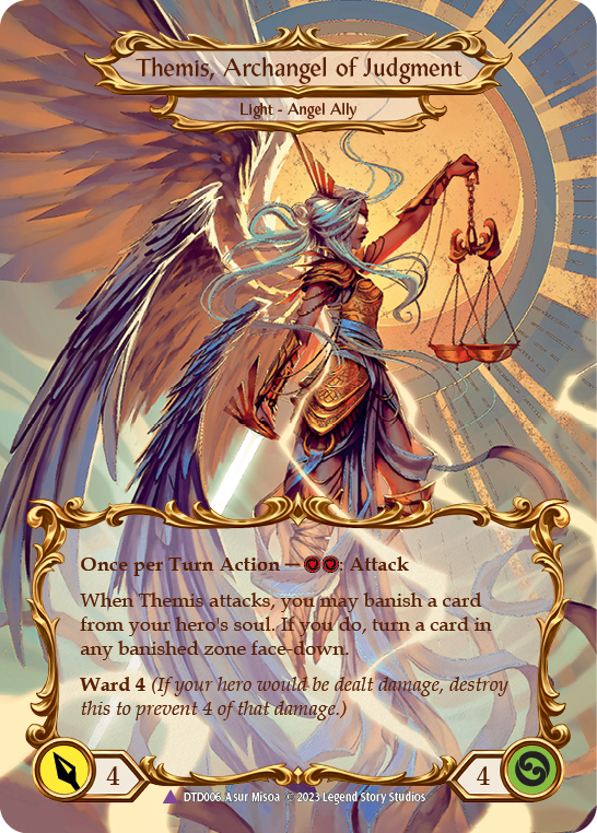 Figment of Judgment // Themis, Archangel of Judgment (Marvel) [DTD006] (Dusk Till Dawn)  Cold Foil | Good Games Morley