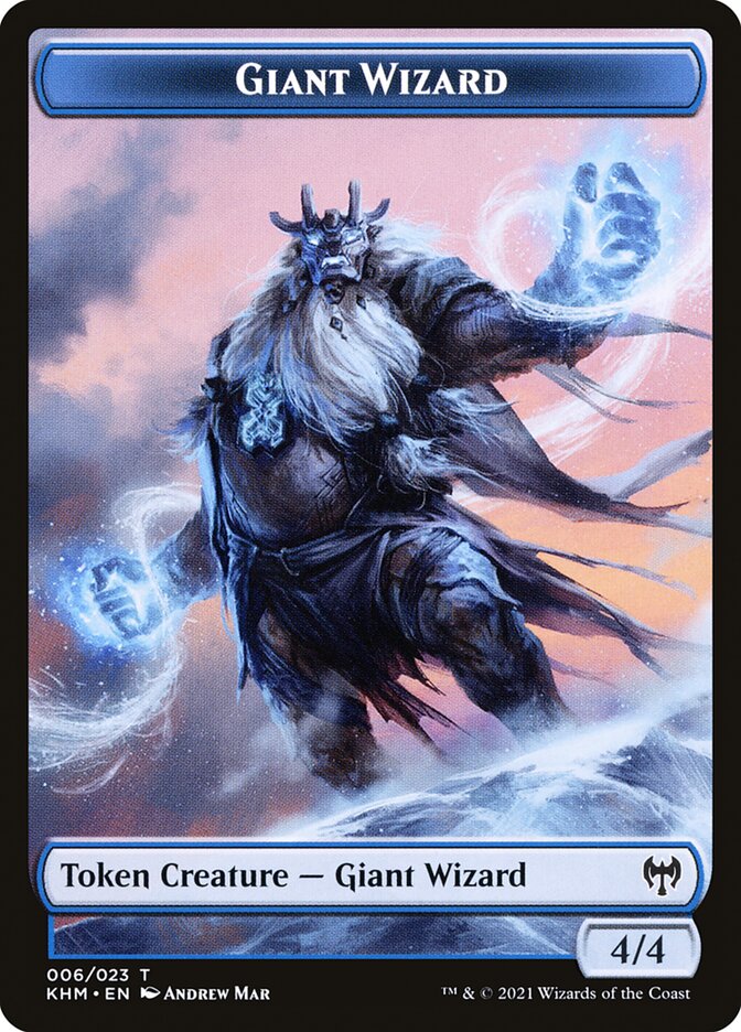 Elf Warrior // Giant Wizard Double-Sided Token [Kaldheim Tokens] | Good Games Morley