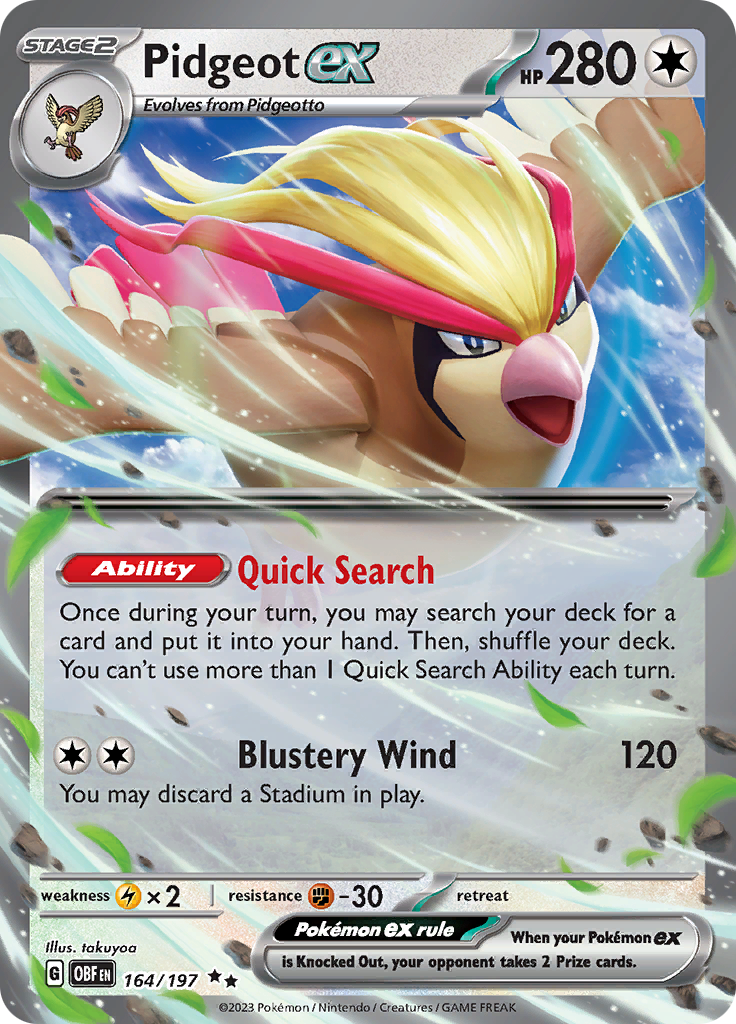 Pidgeot ex (164/197) [Scarlet & Violet: Obsidian Flames] | Good Games Morley