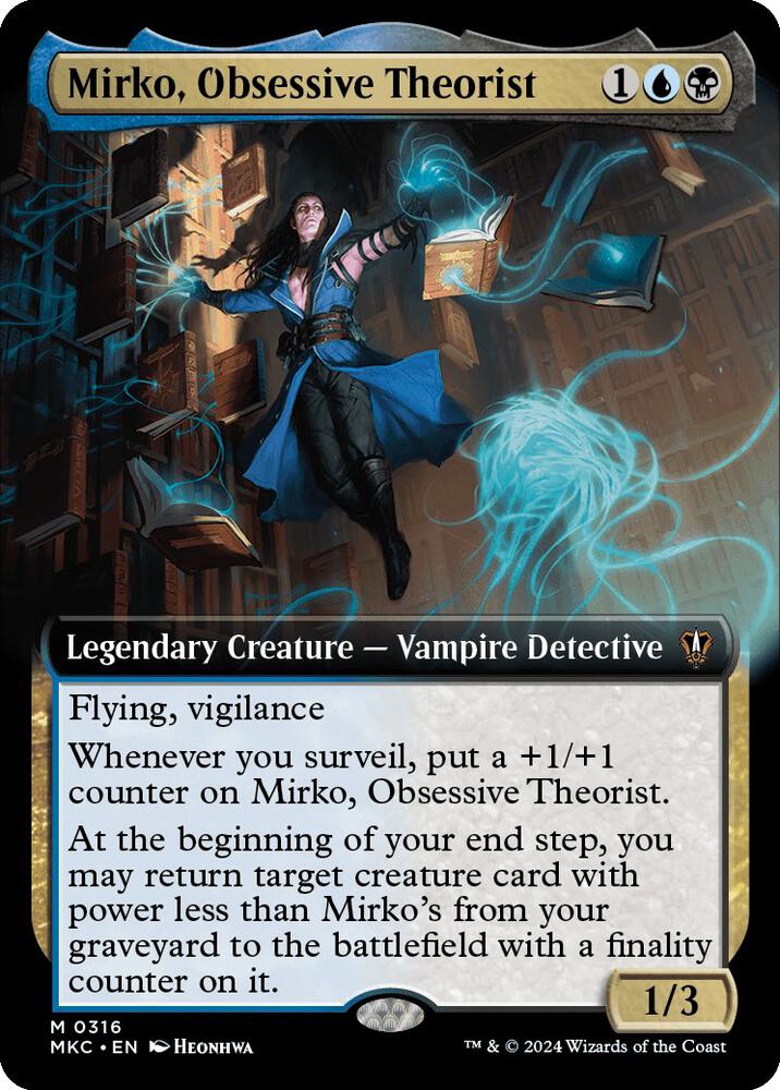 Mirko, Obsessive Theorist 316/311 (Commander: Murders at Karlov Manor)  - Extended Art Foil | Good Games Morley