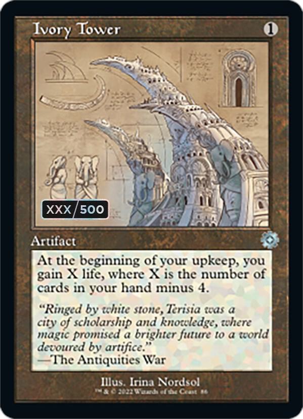 Ivory Tower Schematic Serial Numbered 86z/63 (The Brothers' War: Retro Frame Artifacts)  - Foil | Good Games Morley