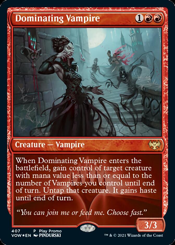 Dominating Vampire (Play Promo) [Innistrad: Crimson Vow Promos] | Good Games Morley