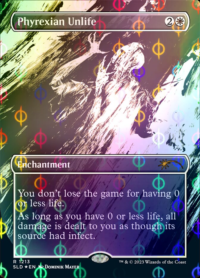 Phyrexian Unlife (Borderless Ichor Step-and-Compleat Foil) [Secret Lair Drop Series] | Good Games Morley