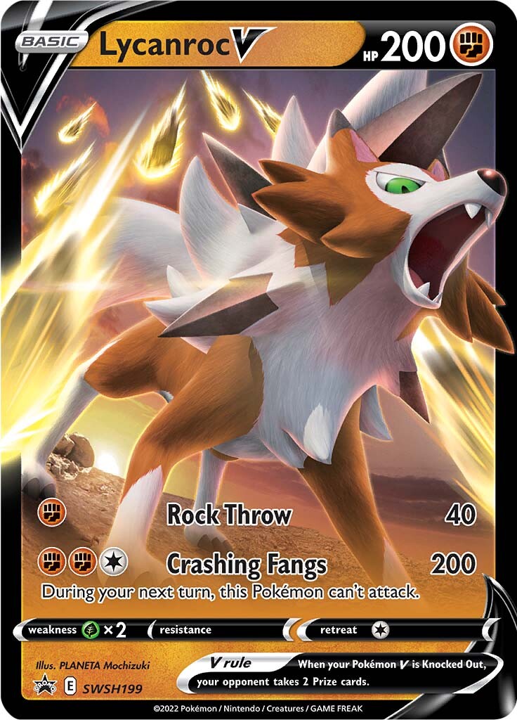Lycanroc V (SWSH199) [Sword & Shield: Black Star Promos] | Good Games Morley