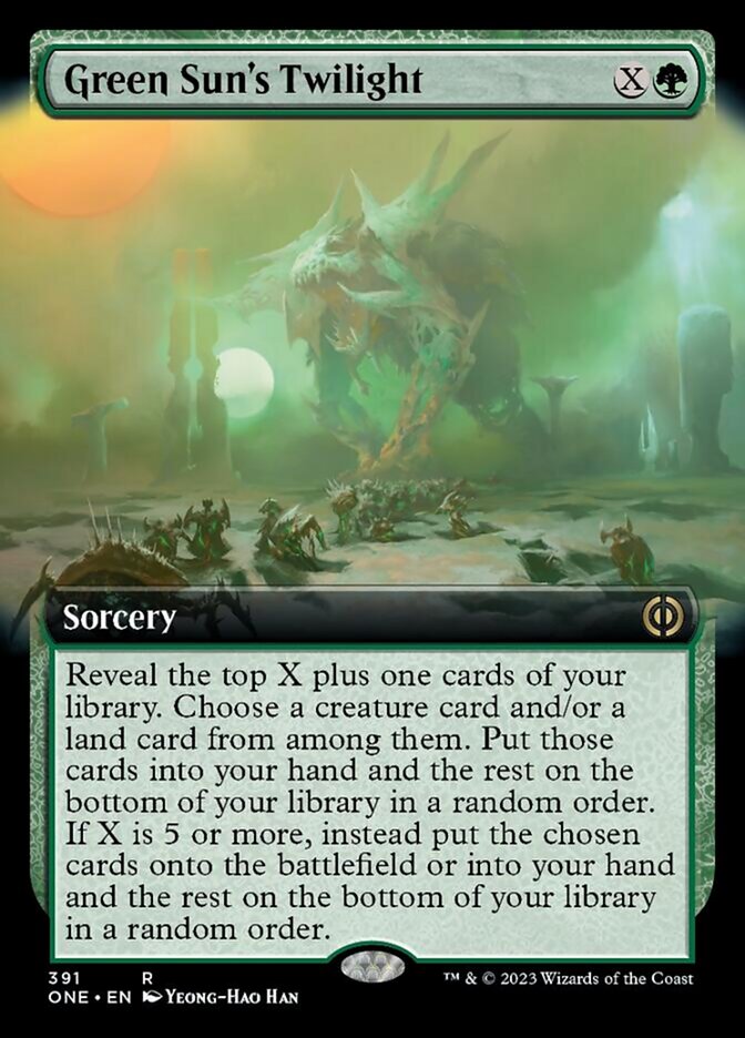 Green Sun's Twilight (Extended Art) [Phyrexia: All Will Be One] | Good Games Morley