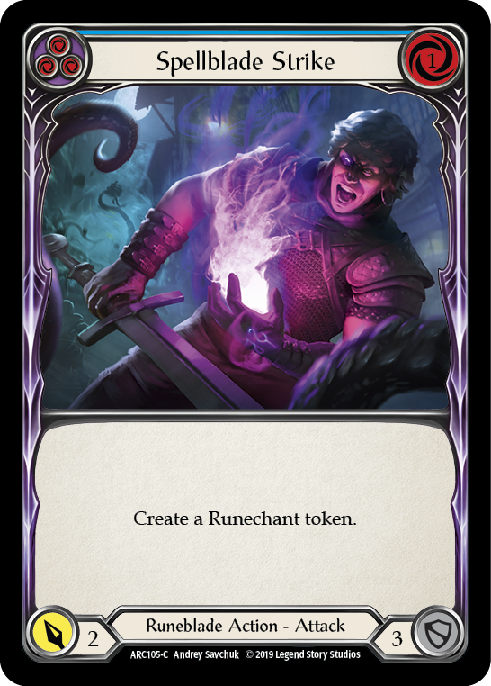 Spellblade Strike (Blue) [ARC105-C] (Arcane Rising)  1st Edition Rainbow Foil | Good Games Morley
