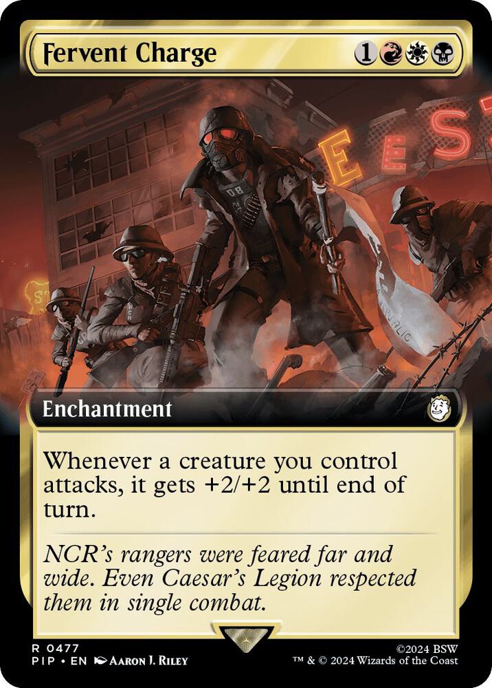 Fervent Charge 477/326 (Universes Beyond: Fallout)  - Extended Art Foil | Good Games Morley