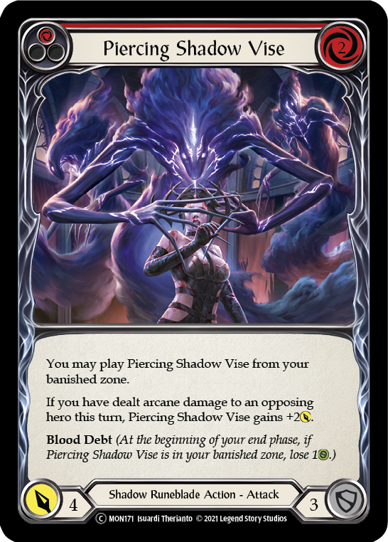 Piercing Shadow Vise (Red) [U-MON171-RF] (Monarch Unlimited)  Unlimited Rainbow Foil | Good Games Morley