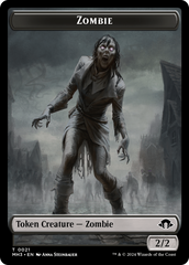 Zombie (Ripple Foil) // Elephant Double-Sided Token [Modern Horizons 3 Commander Tokens] | Good Games Morley