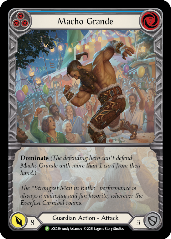 Macho Grande (Blue) [LGS089] (Promo)  Rainbow Foil | Good Games Morley