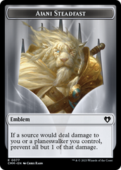 Ajani Steadfast Emblem // Wizard Double-Sided Token [Commander Masters Tokens] | Good Games Morley