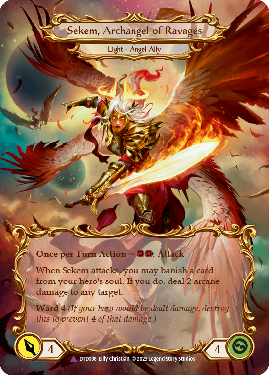 Figment of Ravages // Sekem, Archangel of Ravages (Marvel) [DTD008] (Dusk Till Dawn)  Cold Foil | Good Games Morley