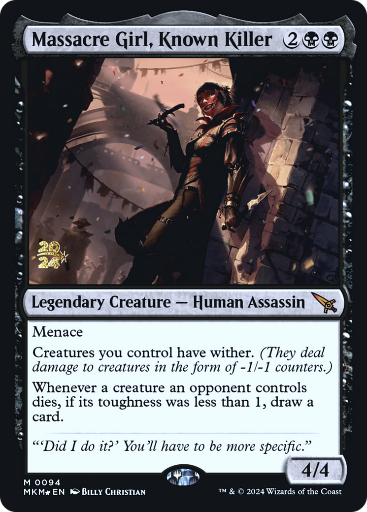 Massacre Girl, Known Killer [Murders at Karlov Manor Prerelease Promos] | Good Games Morley