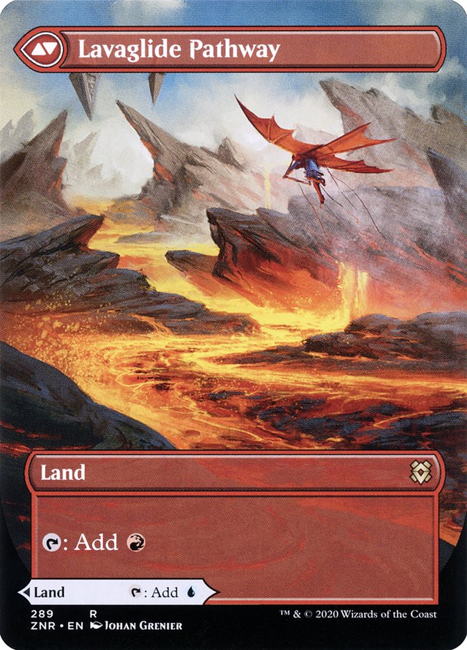 Riverglide Pathway // Lavaglide Pathway (Borderless Alternate Art) [Zendikar Rising] | Good Games Morley