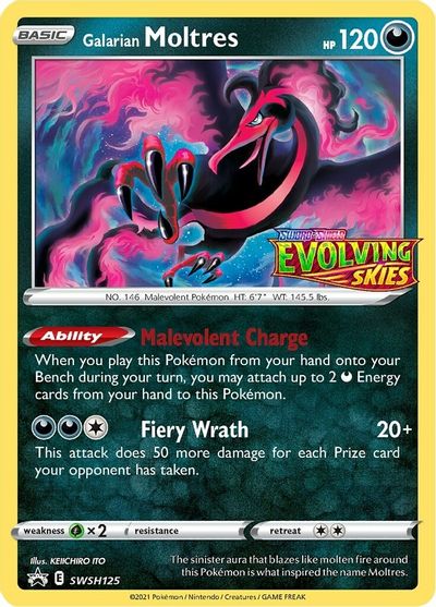 Galarian Moltres (SWSH125) (Prerelease Promo) [Sword & Shield: Black Star Promos] | Good Games Morley