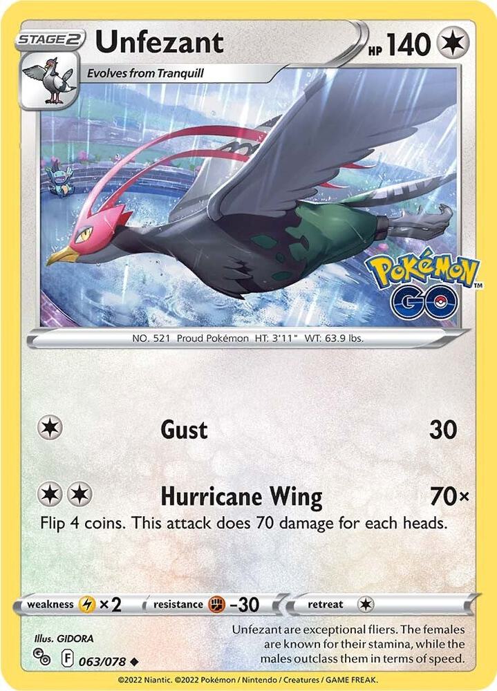 Unfezant 063/078 (Pokemon GO)  | Good Games Morley