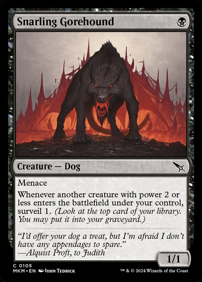 Snarling Gorehound 105 (Murders at Karlov Manor)  - Foil | Good Games Morley