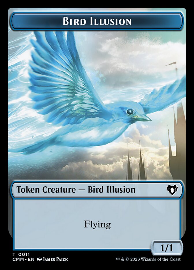 Treasure // Bird Illusion Double-Sided Token [Commander Masters Tokens] | Good Games Morley