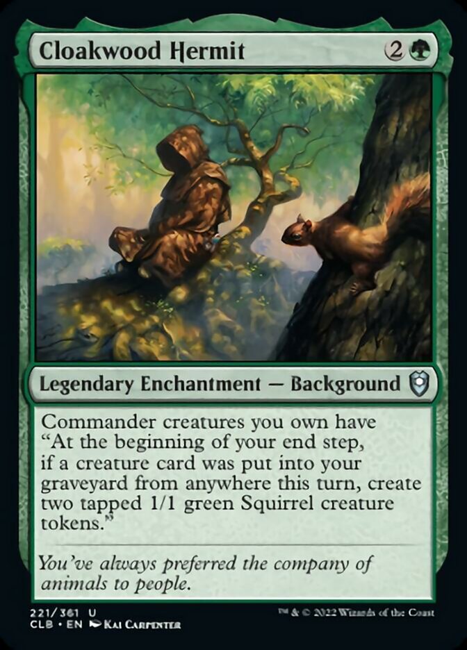 Cloakwood Hermit [Commander Legends: Battle for Baldur's Gate] | Good Games Morley
