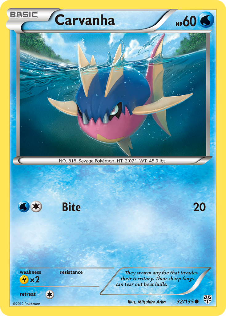 Carvanha (32/135) [Black & White: Plasma Storm] | Good Games Morley