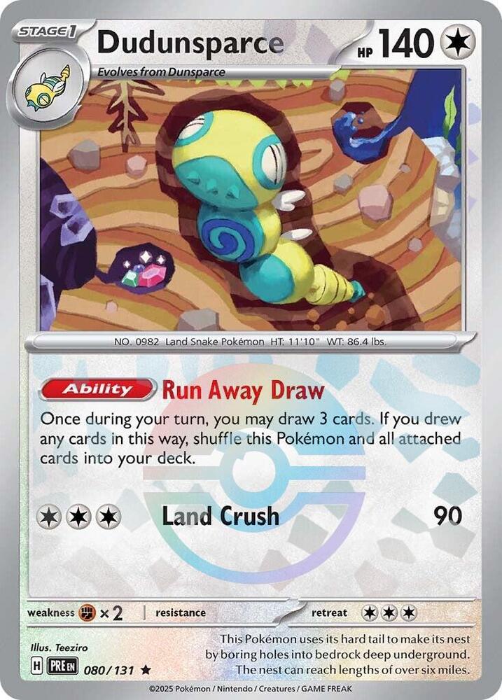 Dudunsparce (080/131) (Poke Ball Pattern) [Scarlet & Violet: Prismatic Evolutions] | Good Games Morley