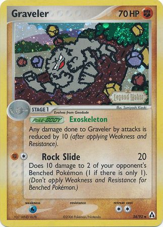 Graveler (34/92) (Stamped) [EX: Legend Maker] | Good Games Morley