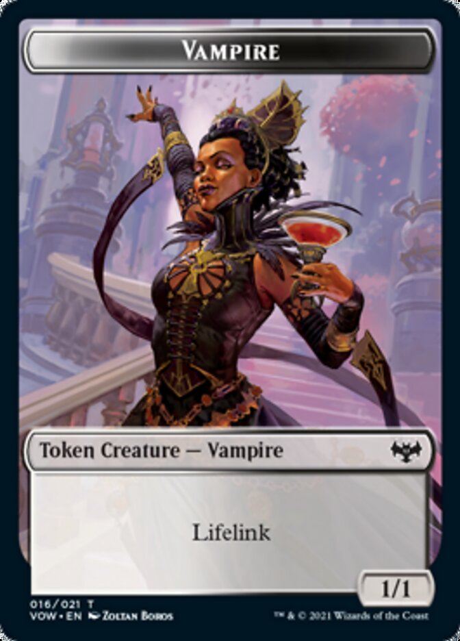 Blood // Vampire (016) Double-Sided Token [Innistrad: Crimson Vow Tokens] | Good Games Morley