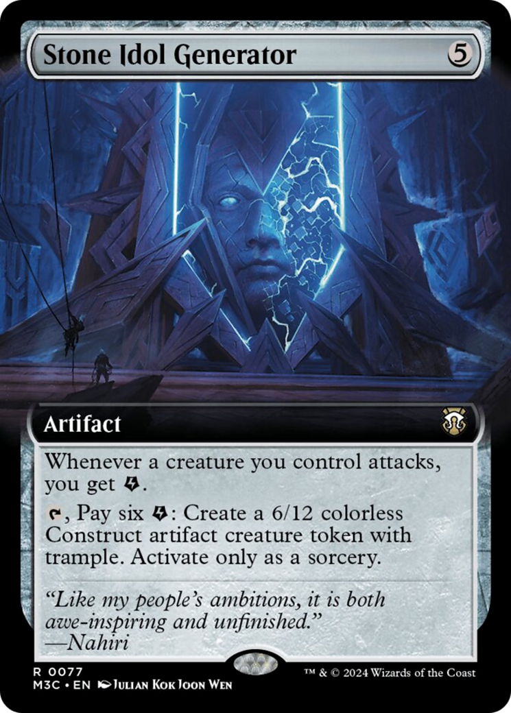 Stone Idol Generator (Extended Art) (Ripple Foil) [Modern Horizons 3 Commander] | Good Games Morley