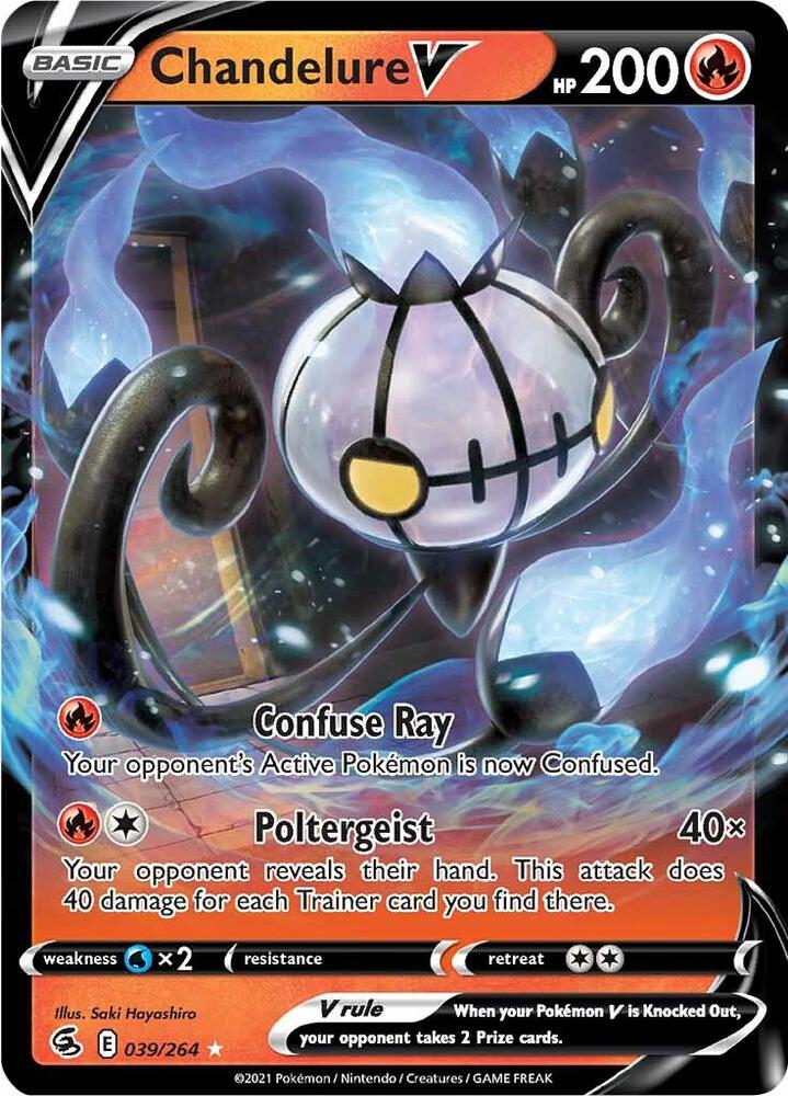 Chandelure V 039/264 (SWSH08: Fusion Strike)  - Holofoil | Good Games Morley