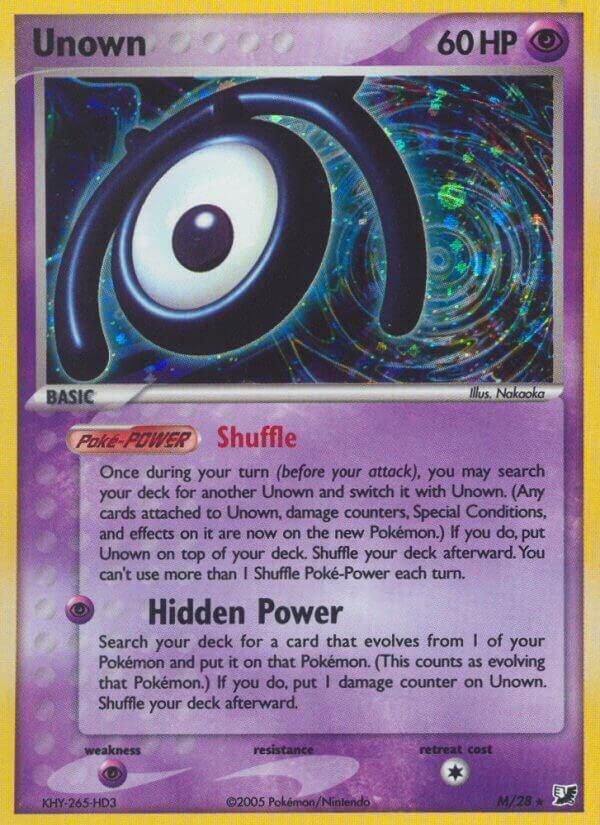 Unown M M/28 (EX Unseen Forces)  - Holofoil | Good Games Morley
