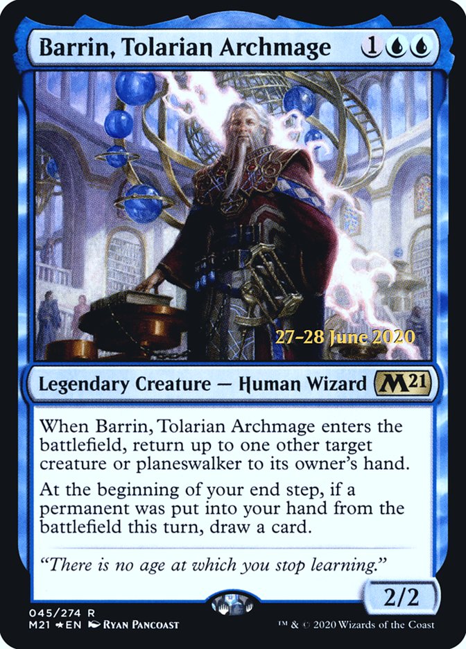 Barrin, Tolarian Archmage [Core Set 2021 Prerelease Promos] | Good Games Morley