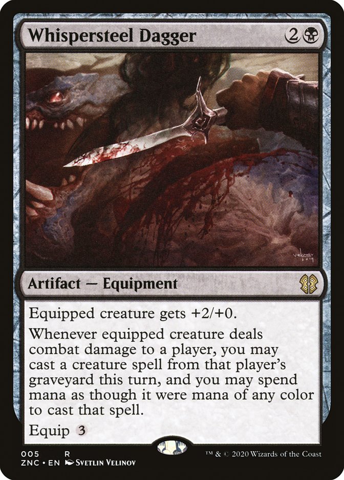 Whispersteel Dagger 5/142 (Commander: Zendikar Rising)  | Good Games Morley