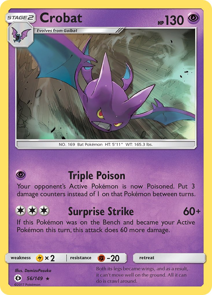 Crobat (56/149) (Prerelease Kit Exclusive) (Theme Deck Exclusive) [Sun & Moon: Base Set] | Good Games Morley